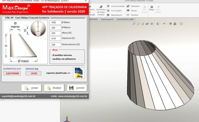BN - Cone obliquo deslocado truncado