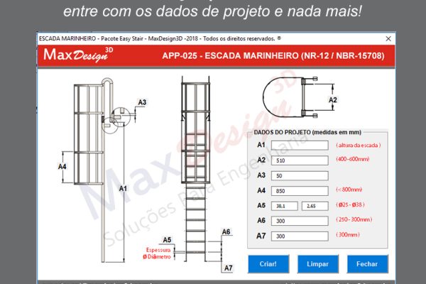 Aplicativo Escadas Industriais – MaxDesign3D